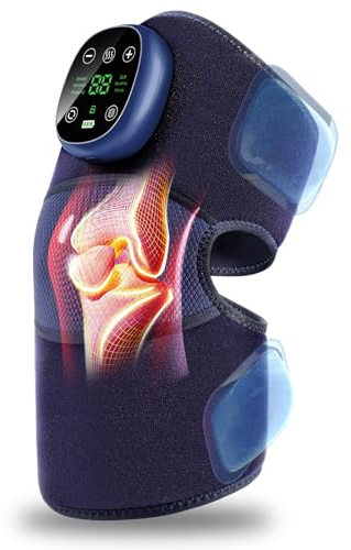 Creliver Knie Massagegerät Wärmetherapie & Vibrations-Airbag–Wiederaufladbar als Kniewärmer, Kniepolster oder Kniebandage–Einstellbare Größe gegen Knieschmerzen, Arthritis, Steifheit & Muskelschäden