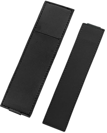 2 astucci regolabili con fascia elastica multifunzione in pelle per penne per diario con copertina rigida taccuino planner notebook accessorio penna clip, Nero