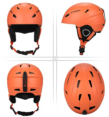 Topyond Casco de esquí,Casco para Deportes de Nieve para Hombres y Mujeres,Casco de monopatín con Gafas, Forro extraíble y Almohadillas para los oídos (Blanc Sans lunettes)