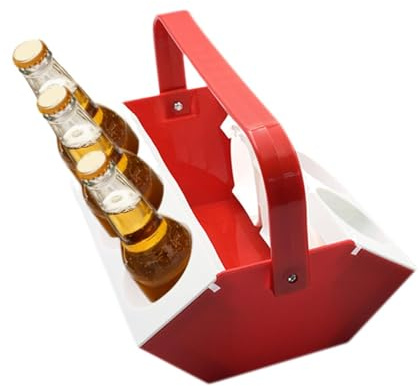 Bärbar Dryckeshållare med Handtag Drycksbricka med Isfack | Dryckesbärare med 6 fack För utomhusbruk, resor, camping, picknick, vandring, backpacking, sport, trädgård, grillning