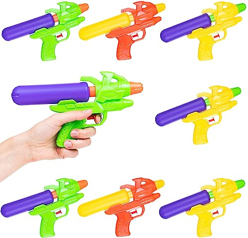 Pistolas de Agua Niños 22cm Pack 8 | Pistolas Agua Plástico Recargables