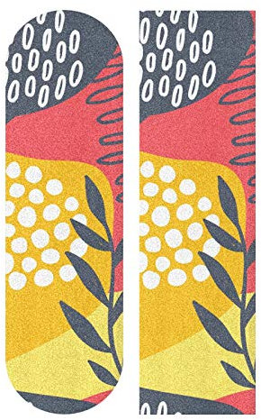 MNSRUU Skateboard Griptape Graffiti Dots Leaves Griptape Schleifpapier für Roller Rollerboard, 22,9 x 83,1 cm