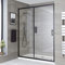 Milano Nero 1500mm Reversible Wet Room Sliding Shower Enclosure Door - Black