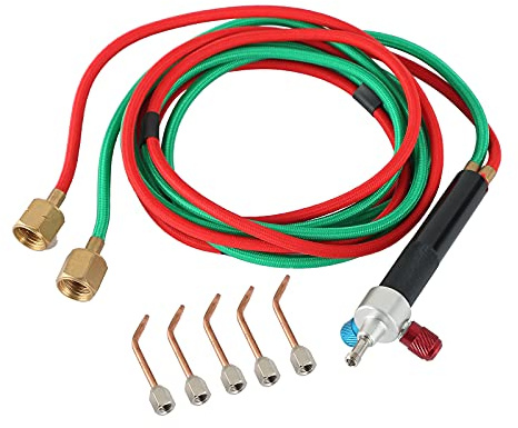 FLKQC Jewelry Micro Mini Gas Small Torch Welding Soldering Gun Soldering Torches Soldering kit with 5 Weld tips for Oxygen Cylinders, Hoses - Acetylene for Jewelers