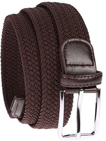 Christian Wippermann Herren Damen Stretchgürtel Flechtgürtel Gürtel elastisch Jeansgürtel Stoffgürtel Braun 115 cm