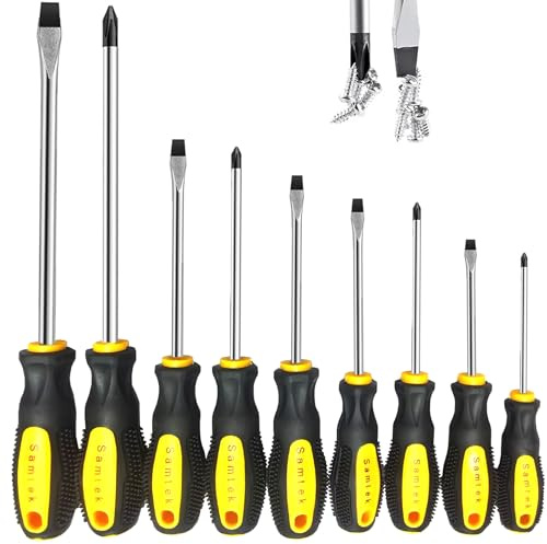 Screwdriver Set 9 PCS, Magnetic Screwdriver Set, 5 Philips and 5 Flats Head