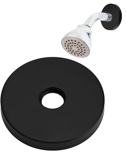 Rosetón De Gran Diámetro Para Brazo De Ducha Brida De Brazo De Ducha Grande G1/2 Junta De Goma Decorativa Extraíble Negro
