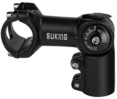 CYSKY Attacco Manubrio Regolabile 31,8 60mm/80mm/93mm 0-90 Gradi Regolabile Attacco Manubrio MTB Attacco per Bicicletta Riser per Attacco Manubrio Bici da Corsa MTB BMX City Cycling (80mm, Nero)