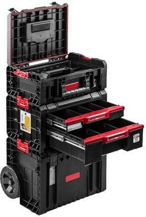 PAFEN Rollende Werkstatt Werkstattschublade - Premium Werkzeugtrolley - Werkzeugkasten auf Rädern 445 x 365 x 755 mm Sehr stabil Chemikalienbeständig Werkstattwagen Rollwagen