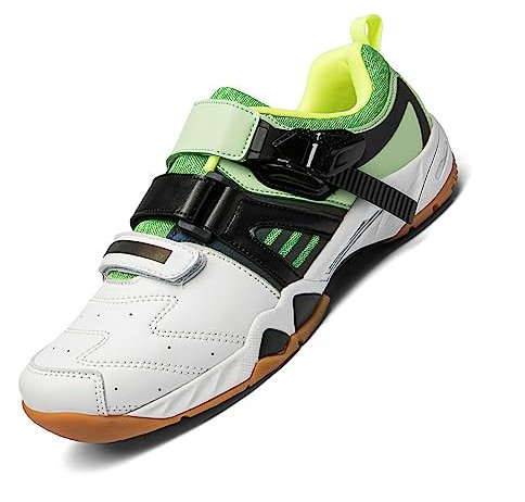 JYDQM Professionelle Badminton-Schuhe für Herren und Damen, Lässige Tischtennis-Schuhe, Bequeme Turnschuhe, Laufsport-Sneaker,Green-42EU