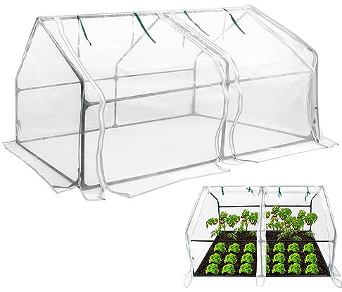 YRHome Mini serra per pomodori, 180 x 90 x 90 cm, in fibra di vetro, a prova di insetti, traspirante, colore: bianco