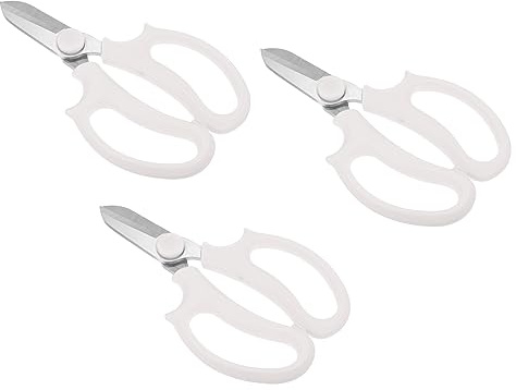PATIKIL Floral Scissor, 3 Pcs Garden Scissors Floral Shears Gardening Pruning Shears Scissors with Comfort Grip Handle for Plants Trimming, White
