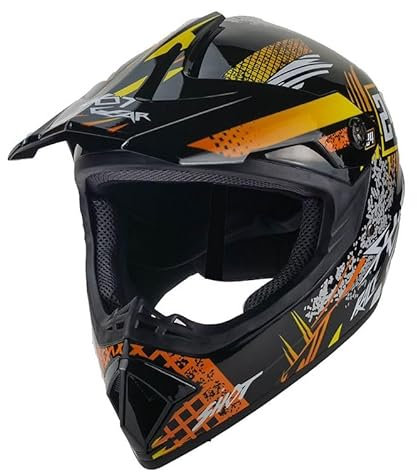 Kinder Crosshelm Hot-Shot AHP – Motorradhelm für Kinder, ABS-Schale, robuster Kinderhelm für Downhill, Quad und Motocross, Orange, Größe XS, 51 – 52 cm