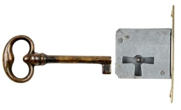 Holzando Möbelschloss Einsteckschloss mit Schlüssel 0012Q-3011 Links - Dornmaß 25mm - Halmlänge 45mm