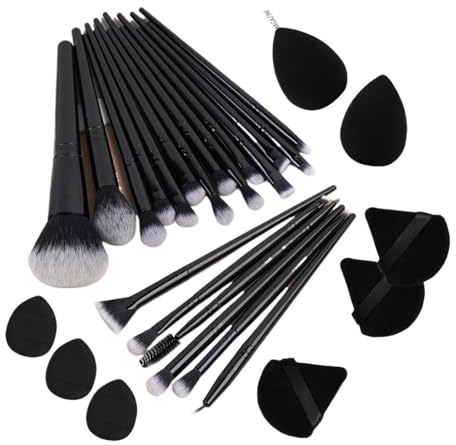 WENH 29pcs Makeup Tool Kit 20 Pcs Makeup Brushes+9 Pc Makeup Sponge Air Cushion Powder Puff Finger Puff Set Portable Makeup Tool