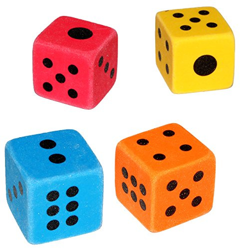 alles-meine.de GmbH 2 TLG. Set Radiergummi - Bunte Würfel - Radierer bunt - für Kinder & Erwachsene/Büro - Zaubern - Würfeln - Würfelspiel - Schule Augenwürfel - Zahlenwü..