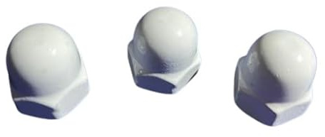 Hutmuttern DIN 1587 Edelstahl Weiß V2A - M5 M6 M8 M10 Weiße Hutmuttern (10, M5)