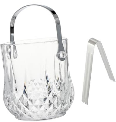 Cabilock Eisbehälter Mit Deckel Und Zange Mehrzweckeimer Aus Transparenter Eiskübel Mit Henkel Für Eiswürfel Und Weinflaschen