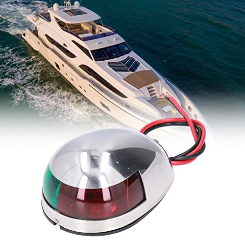Feu de Navigation pour Bateau, Feux Rouges et Verts, Coque en Acier Inoxydable 12 V, Lampe de Signalisation, Kit de Feux de sécurité Avant de Bateau IP65 pour le Kayak de Nuit