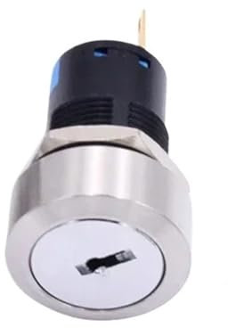 Interruttore selettore a chiave rotante in metallo impermeabile da 16 mm, 19 mm, 2 o 3 posizioni, in acciaio inossidabile, con pulsante di blocco, a scatto(22mm,2position(3 pins))