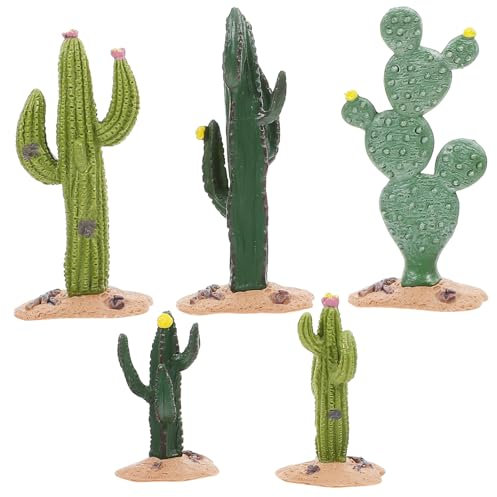 ZUNOXAZ Mini Cactus Artificiali Per Tavolo Da Sabbia, Decorazione Fai Da Te Per Micro Paesaggi e Centrotavola, Set 5 Pezzi Cactus Plastica in Miniatura Per Giardinaggio Creativo