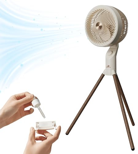 Spacetronik Leiser Standventilator Oszillierend mit Aromatherapie | 3 Geschwindigkeiten, Oszillation in 3 Richtungen, Nachtmodus, 12h Timer, Verstellbarer Neigungswinkel, natürlicher Wind