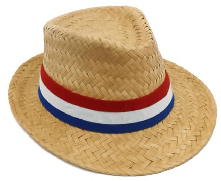 SILABA TONICA Pack 10 Sombreros de Banderas – Elige la Bandera de la Cinta y el Modelo - Gorros de Paja para Eventos o Fiestas - Unisex -