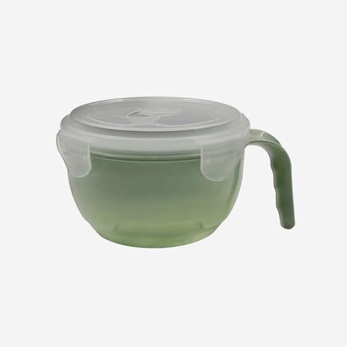 schone Bol alimentaire micro-ondes avec couvercle et poignée – Capacité 940 ml – Évacuation de la vapeur – Passe au lave-vaisselle et au congélateur – Couleurs assorties – 15 cm de diamètre (sauge)