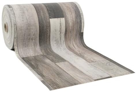 Giuri Tessuti - PASSATOIA per Cucina in Vinile - Tappeto Runner Antiscivolo e Lavabile in PVC - Largo 50 cm (320 CM, Timberlane Mocha)