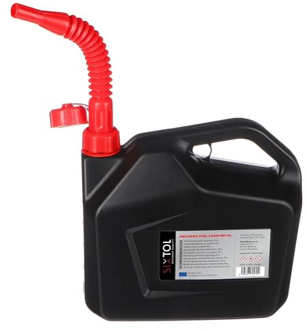SIXTOL MECHANIC FUEL CANISTER 10L | Tanica carburante plastica | HDPE resistente | Con beccuccio flessibile