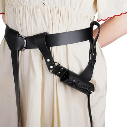 Medieval Leather Frog Scabbard Holster Sword Waist Sheath Holder LARP Rapier Dagger Holder Knight Adjustable Dagger Holster Halloween Costume Cosplay Prop