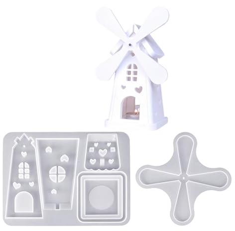 Itkcozcg Candle Holder Silicone Mold Rotating Windmill Shape Handmade Art Supplies Silicone Texture for Making Candle Holder