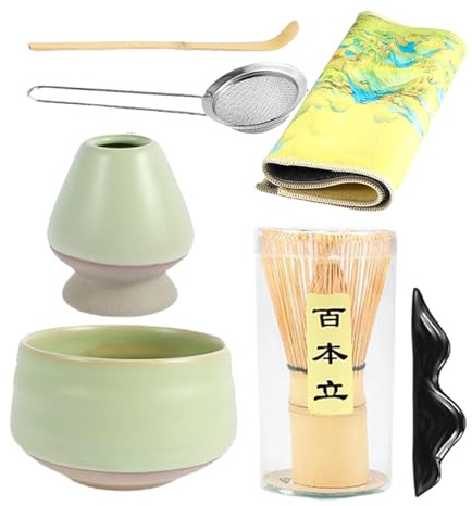 Generico Tea Set, Japanese Kit For Ceramic 7 Pieces, Accessories Tools Bowl And Whips The Match Ceremony