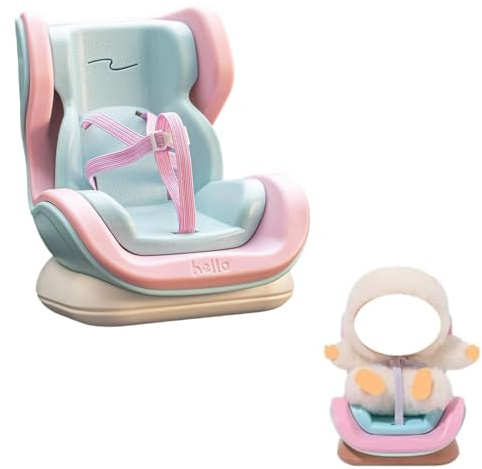 LAKPYN 1 Pièce Siège Auto pour Poupées, Ornements pour Voiture, Siège de Sécurité en Peluche pour Poupées, pour Exposer des Poupéos de 10 à 17 cm (Couleur Macaron)
