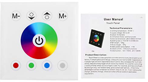 WGFOIP Controller Pannello Touch LED Dimmer RGBW per Striscia Luminosa LED con Design Touch Capacitivo 12-24 V CC 3 4 A/canale Anodo Comune (Bianco)
