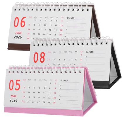 TOPBATHY 3 Stück Teiliges Mini tischkalender Minimalistischer Monatsplaner mit Spiralbindung Kompakt und Dekorativ für Büro Zuhause und Schule für Zeitmanagement und