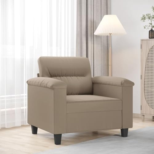 Owoxanthellate Schlafsessel Taupe 90x77x80 cm aus Mikrofasergewebe mit Metallgestell, Modernes Design für kleine Räume, Robust & Bequem für Wohnzimmer, Schlafzimmer und Büro