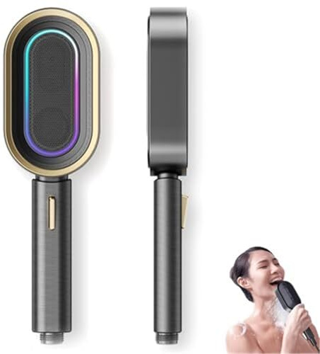 Bluetooth Shower Speaker with Waterproof Microphone and LED Showerhead - High Pressure Detachable Design with Long Battery Life for Ultimate Shower Experience