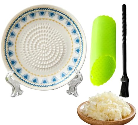 Keramik Knoblauchreibe Set 3-teilig, Multifunktionale Ingwerreibe Mit Schüs | Praktisches 3-teiliges Reibeset aus Keramik. Ideal für Knoblauch, Ingwer, Käse & . Rostfrei, geruchsneutral & leicht zu r