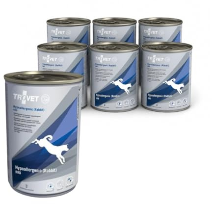 Trovet Hypoallergenic Kaninchen-Reis RRD | 6 x 400 g | Diätalleinfutter für Hunde mit Futtermittelunverträglichkeiten und Futtermittelintoleranzen | Getreidefreie Rezeptur