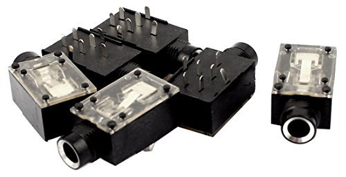 Aexit 6st 7Pin 6,35 mm stereojackuttag PCB Panelmontering för hörlurar(6 Pcs 7 broches femelle 6.35mm Jack Audio Prise pour montage panneau PCB