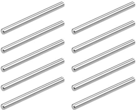 uxcell 10Pcs 5mm x 60mm Dowel Pin 304 Stainless Steel Pegs Support Shelves Silver Tone