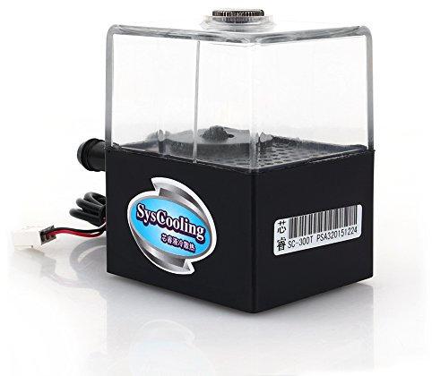 Pompa di raffreddamento ad acqua per PC, pompa a basso rumore DC 12v 3pin con vaso di espansione 150 ml, max.Pompa di raffreddamento ad acqua della CPU 300L/H