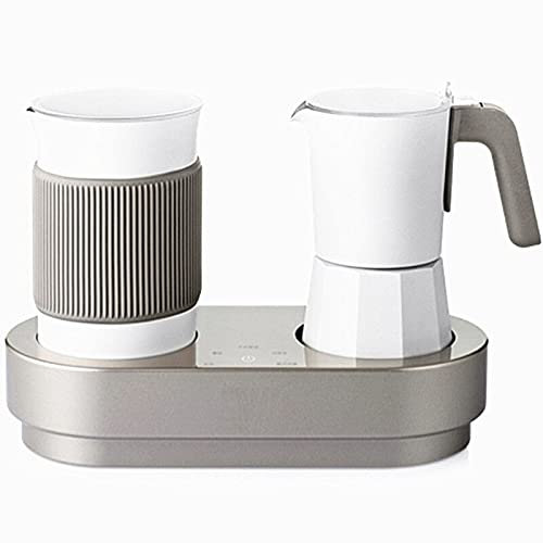Cafetera Máquina de café eléctrica Mini Máquina de café de lujo eléctrica 2 en 1 Máquina de espuma de leche Moka Pot Con un filtro permanente duradero. (Color : 220v, Plug Type : UK)