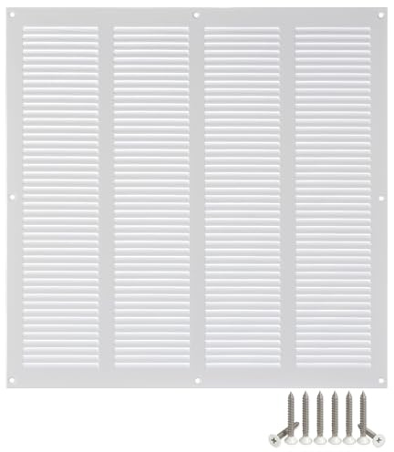 400x400mm Metalica Rejilla de Ventilación con Mosquitera - Blanco