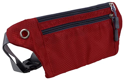 Red X Unisex smal diskret säkerhet midja pengabälte / påse, Röd