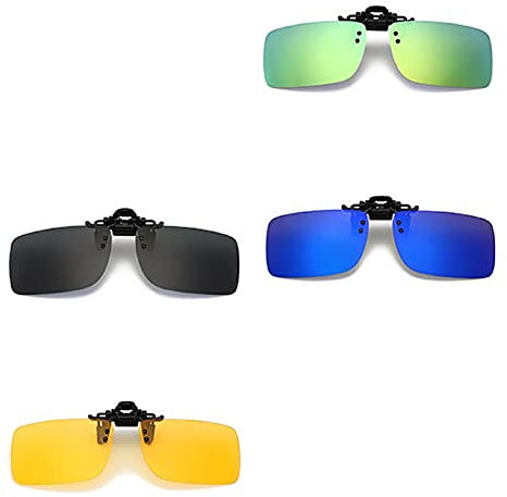 ＣＨＡＭＥＥＮ Sonnenbrille Nachtfahrbrille Clip 4 StüCk Polarisiert Sonnenbrillenaufsatz Brille BrillenträGer Clip Myopie Clip