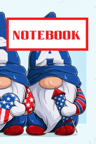 Notebook: American Flag Gnomes Themed Journal, 120 pages, Ideal for Americans that celebrate the 4th of July