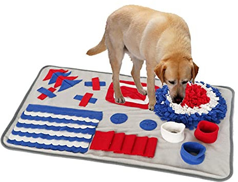 Schnüffelteppich für Hunde Hund Schnappmatte Puzzle Spielzeug erhöhen IQ Langsame Abgabe des Feeder PET Cat-Welpen-Trainingsspiele FütterungFeding Food Intelligence Spielzeug Schnüffelkissen für Haust