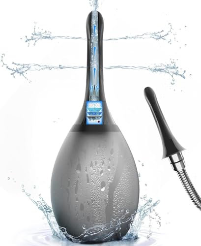 Analdusche für mann Klistier Intimdusche - einlaufgerät darmreinigung 245ml Silikon Analdusche für Frau , Anti-Rückfluss Vaginaldusche Irrigator zur Darmspülung Analspülung(Schwarz)